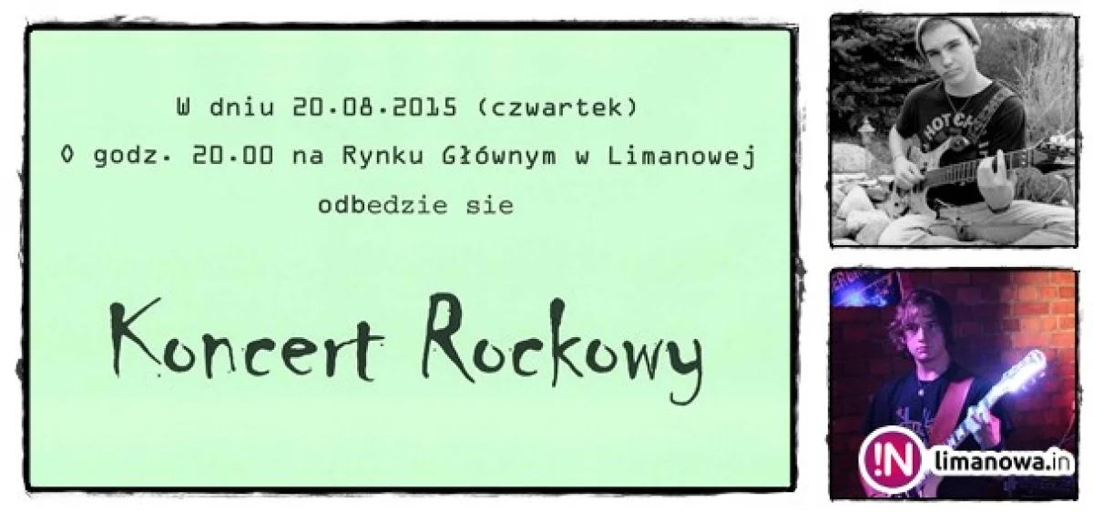 Zapraszamy na koncert rockowy na limanowski rynek!