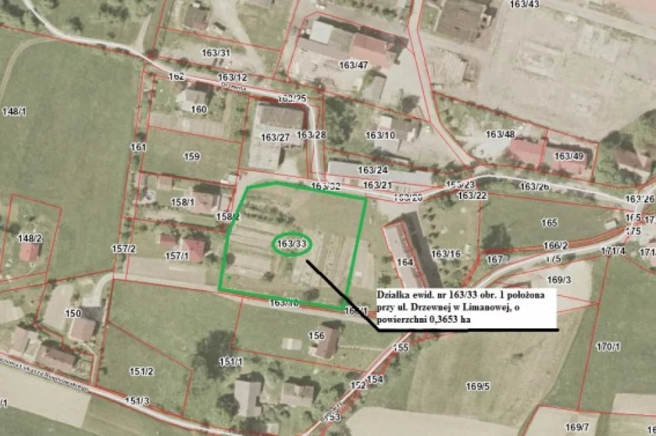 Działka nr ewid. 163/33 obr. 1 położona przy ul. Drzewnej w Limanowej na sprzedaż - zdjęcie 2