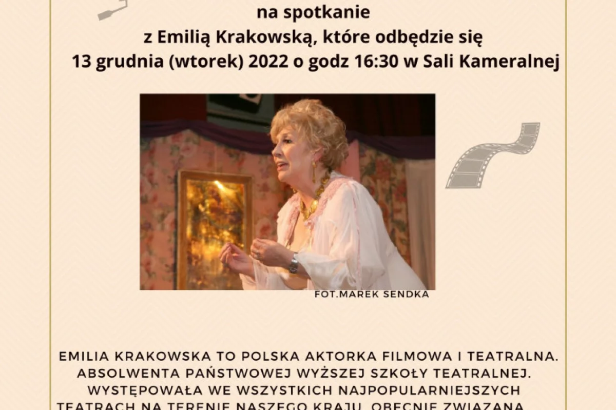 Spotkanie z jedną z najwybitniejszych polskich aktorek – Emilią Krakowską w limanowskiej bibliotece