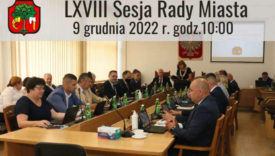Sesja Rady Miasta Limanowa – 9 grudnia godz.10:00 - zdjęcie 1
