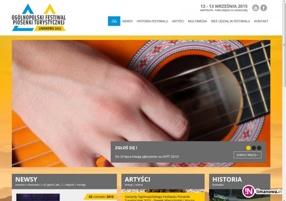 Ogólnopolski Festiwal Piosenki Turystycznej z oficjalną stroną internetową