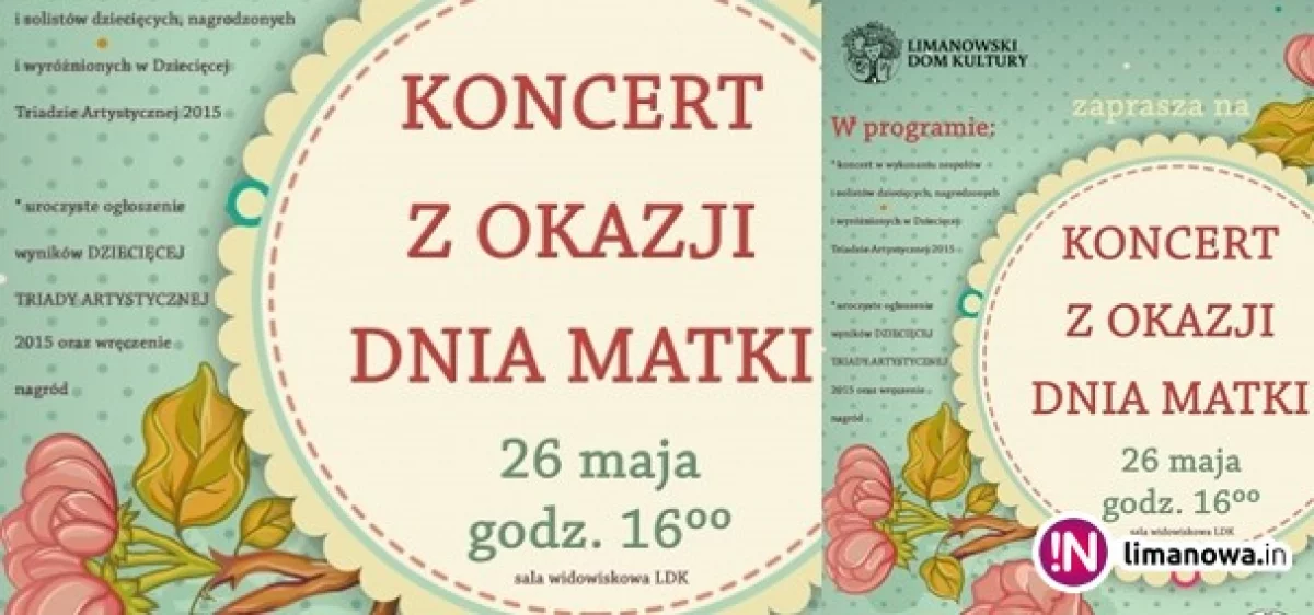 Dzisiaj koncert z okazji Dnia Matki