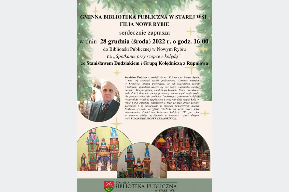,,Spotkanie przy szopce z kolędą" w Bibliotece Publicznej w Nowym Rybiu - zdjęcie 2