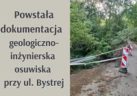 Powstała dokumentacja geologiczno-inżynierska stabilizacji osuwiska przy ul. Bystrej - zdjęcie główne