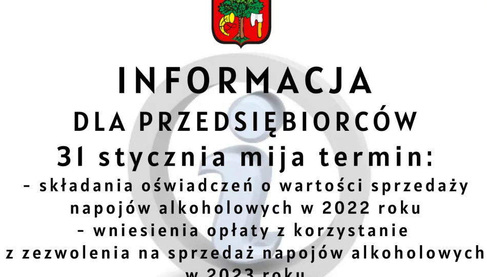 Informacja dla przedsiębiorców ws. sprzedaży napojów alkoholowych - zdjęcie 1