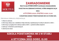 Zawiadomienie o zebraniu wiejskim w miejscowości Stara Wieś II - zdjęcie główne