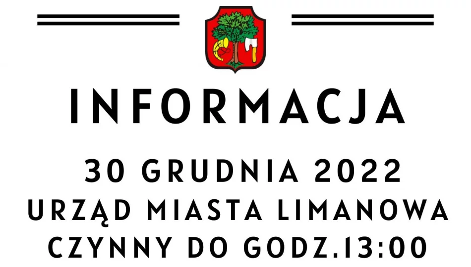 30 grudnia Urząd Miasta otwarty do godz. 13:00 - zdjęcie 1