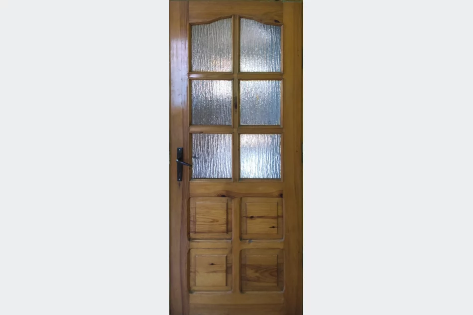 Drzwi zewnętrzne / wewnętrzne drewniane prawe przeszklone 80 solidne - zdjęcie 1