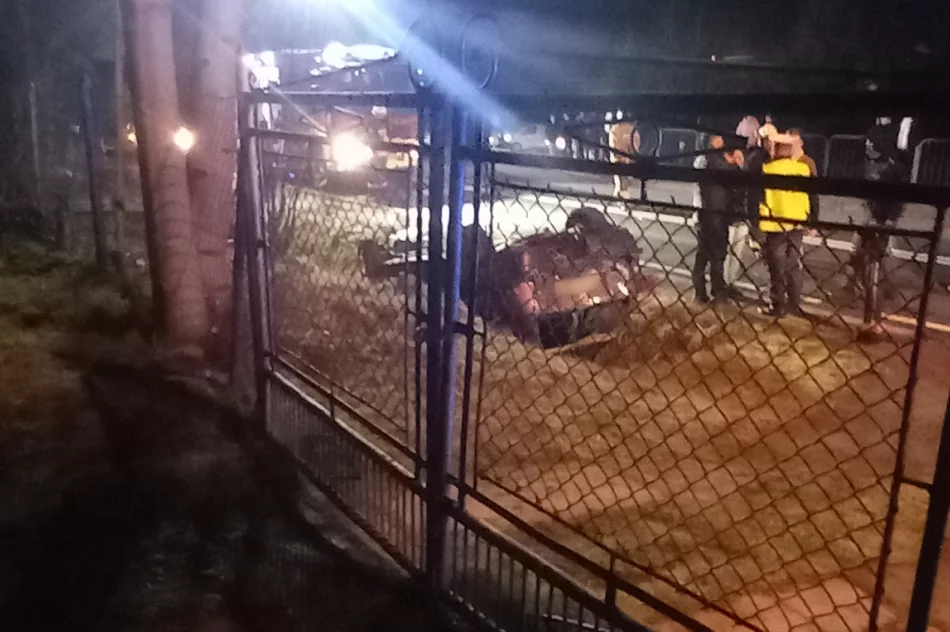 Dachowanie na "krajówce", dwie osoby trafiły do szpitala - zdjęcie 2