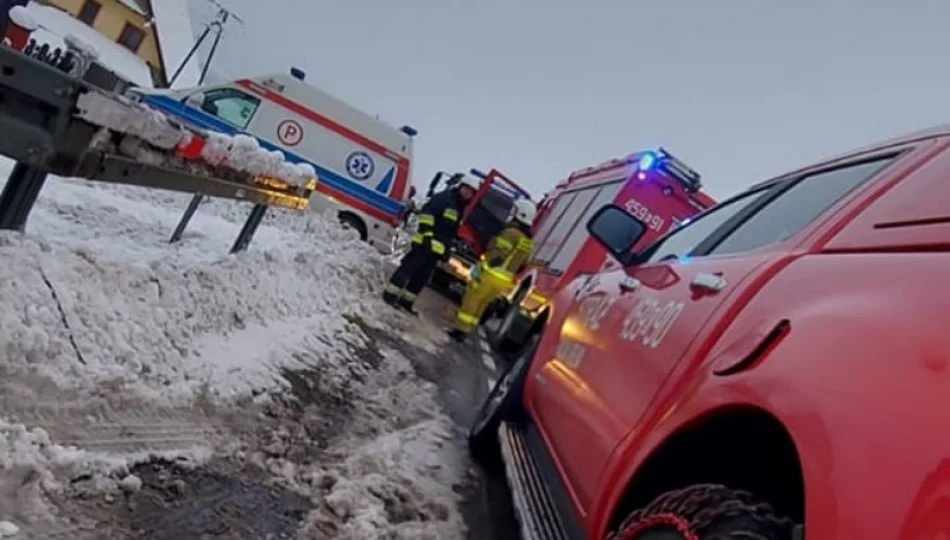 Strażacy pomagali medykom w transporcie pacjenta - zdjęcie 1