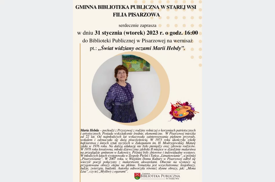 „Świat widziany oczami Marii Hebdy” - zaproszenie na wernisaż - zdjęcie 2