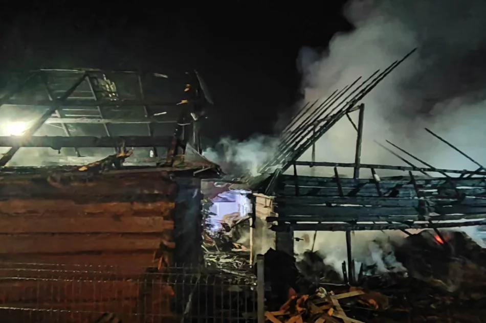 Pożar budynku gospodarczego i mieszkalnego - zdjęcie 6