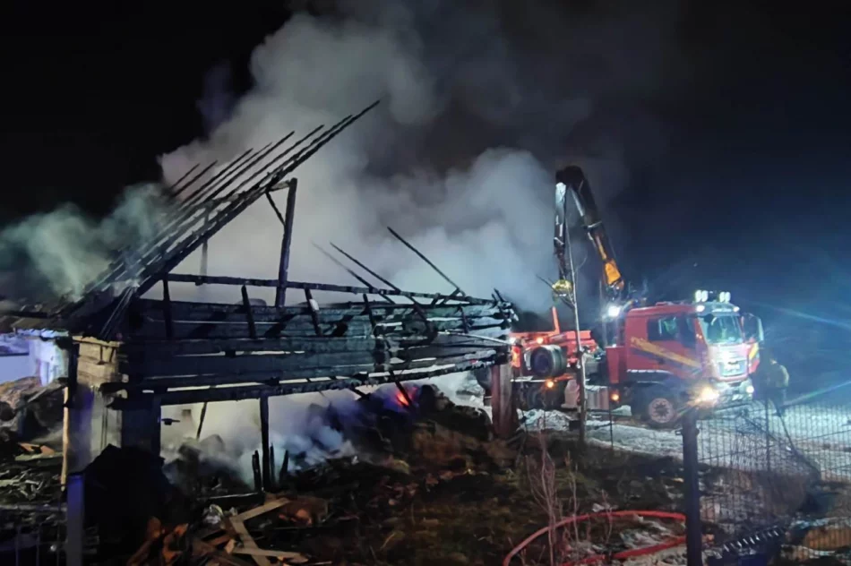 Pożar budynku gospodarczego i mieszkalnego - zdjęcie 7