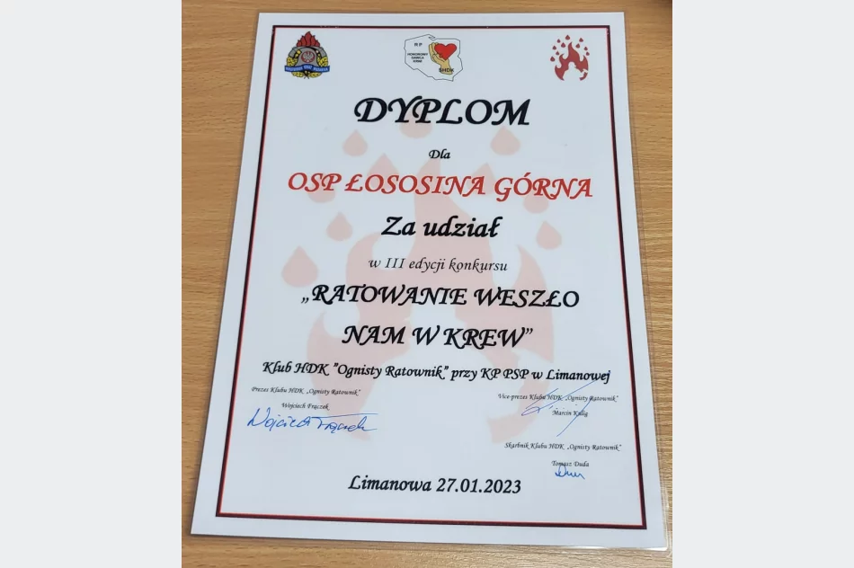 2 miejsce dla OSP Limanowa, 5 – dla OSP Łososina Górna w konkursie „Ratowanie weszło nam w krew” - zdjęcie 5