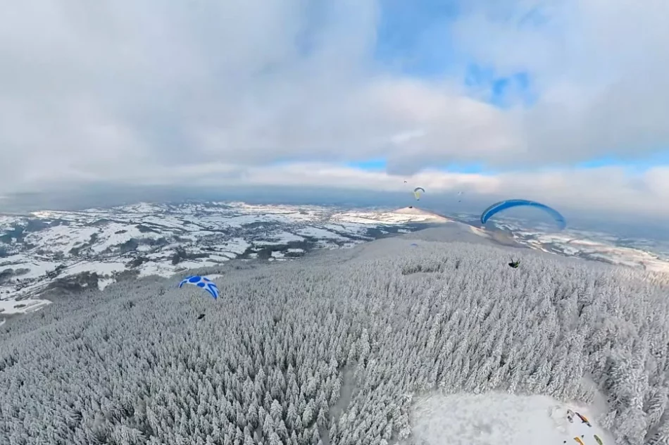​“Epickie widoki”. Zimowy Beskid Wyspowy z perspektywy paralotniarzy - zdjęcie 5