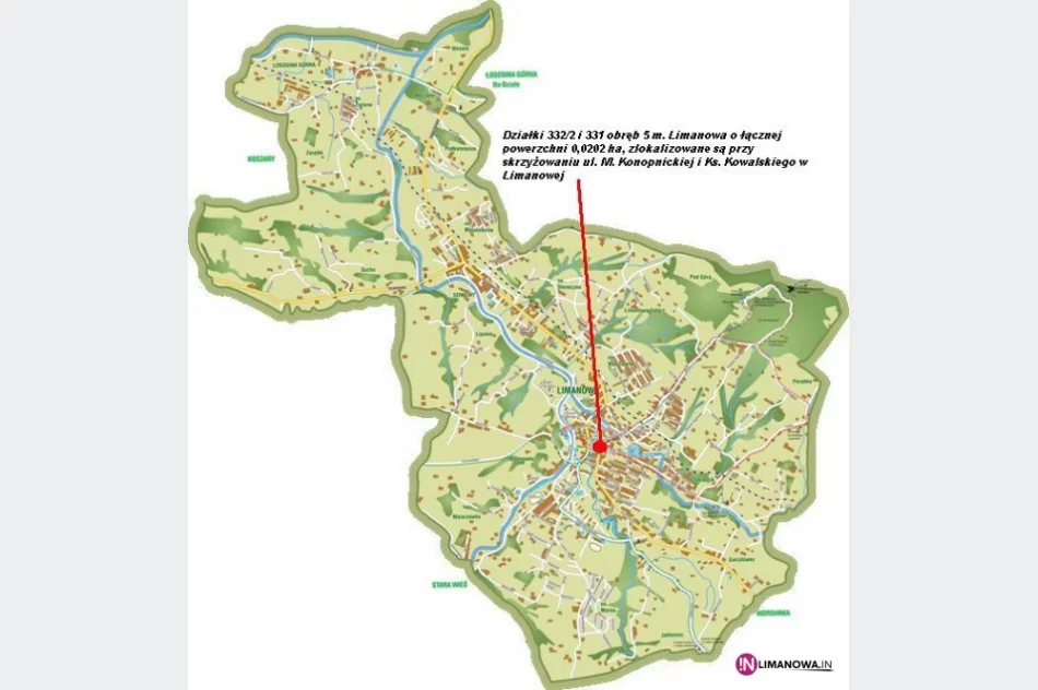 Działki 331, 332/2 połozone przy ul. Konopnickiej przeznaczone do sprzedaży - zdjęcie 3