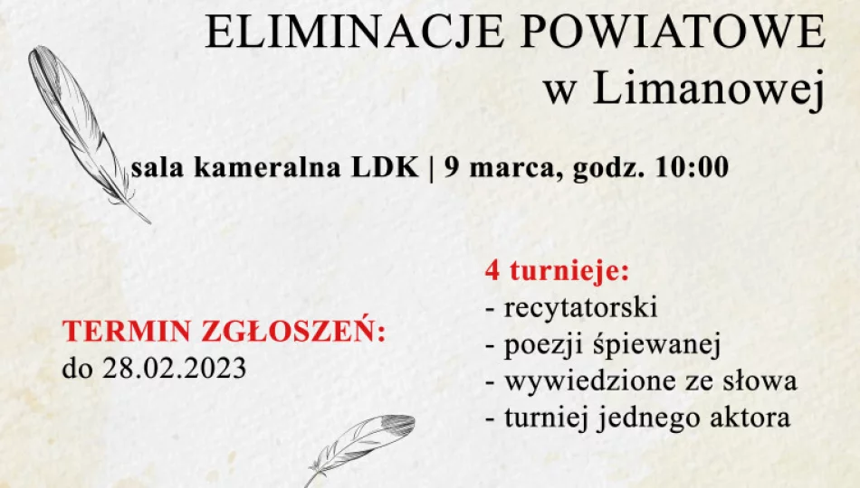68. Ogólnopolski Konkurs Recytatorski (eliminacje powiatowe) - zapraszamy do udziału! - zdjęcie 1