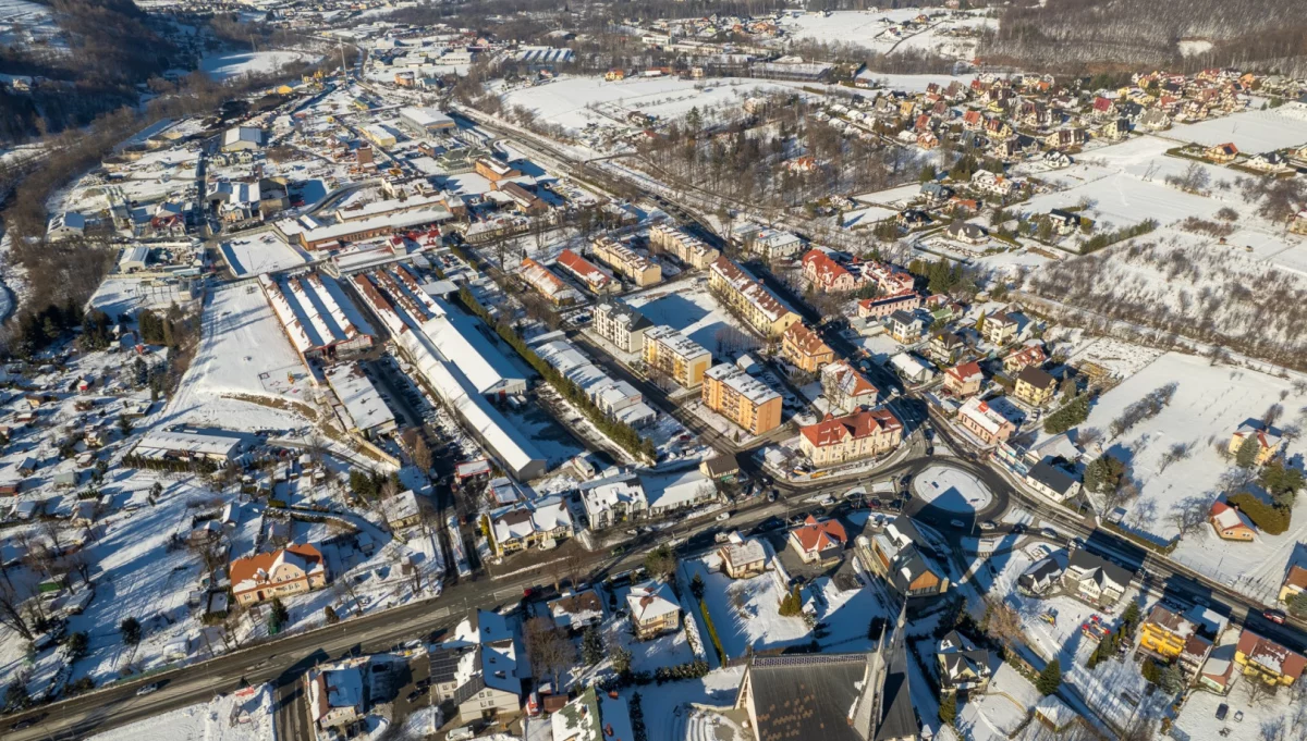 Limanowa-Sowliny z lotu ptaka (fot. Limanowa.in)
