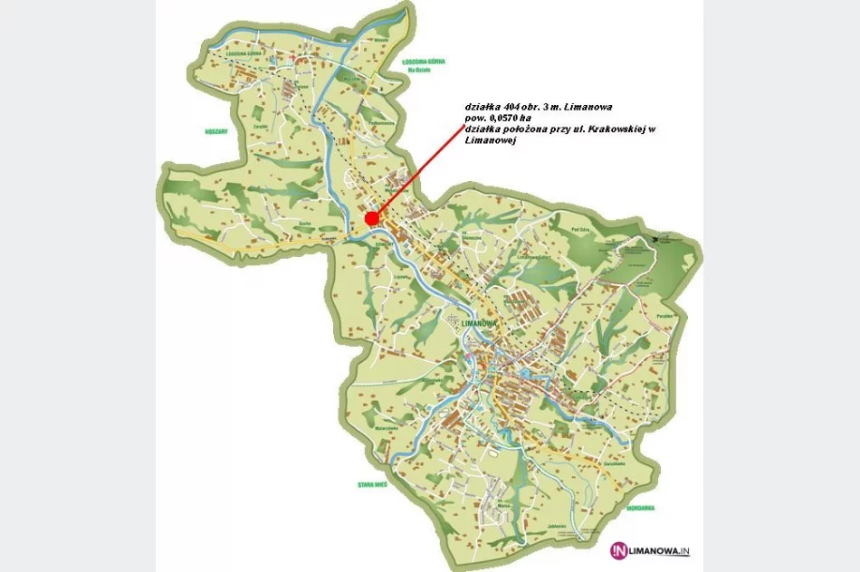 Działka przy ul. Krakowskiej w Limanowej na sprzedaż - zdjęcie 3