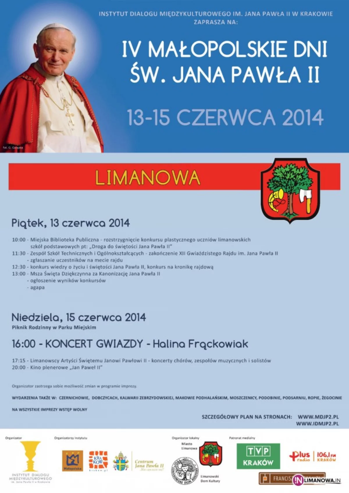 Koncert Haliny Frąckowiak w ramach IV MAŁOPOLSKICH DNI ŚW. JANA PAWŁA II