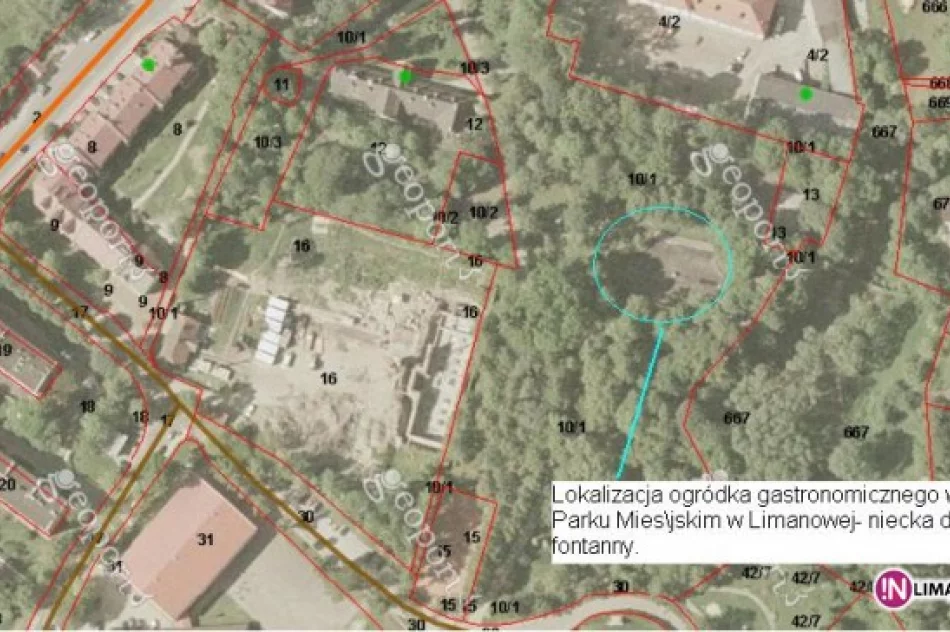 Teren w Parku Miejski w Limanowej przeznaczony do dzierżawy pod ogródek gastronomiczny - zdjęcie 2