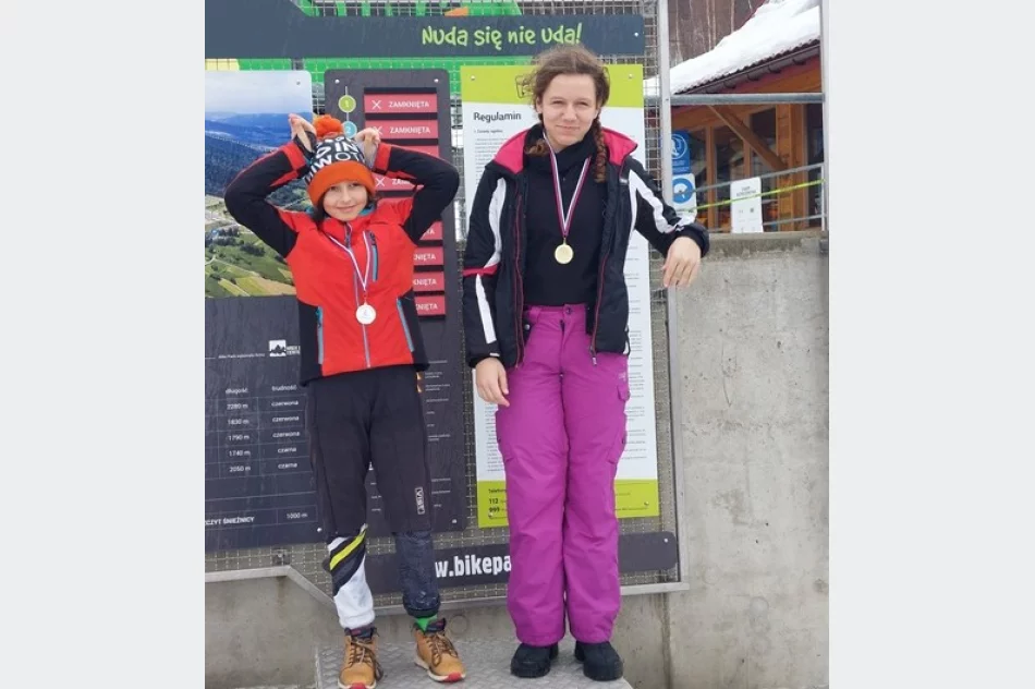 Sukces uczniów limanowskiej „Jedynki” na powiatowych zawodach SLALOM GIGANT w Kasinie Wielkiej - zdjęcie 2