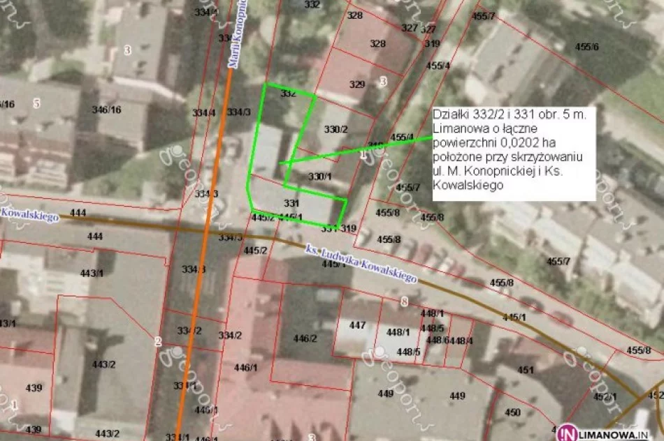 Działka  przy ul.  M. Konopnickiej w Limanowej- do sprzedaży - zdjęcie 2