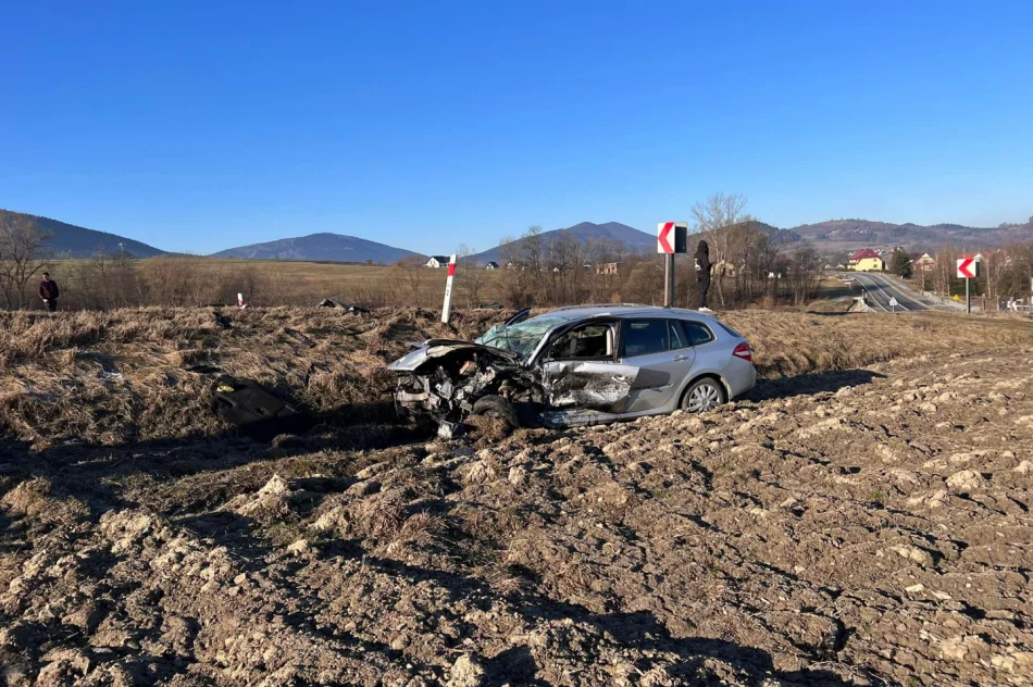 Czołowe zderzenie, jedna osoba ranna  - zdjęcie 9