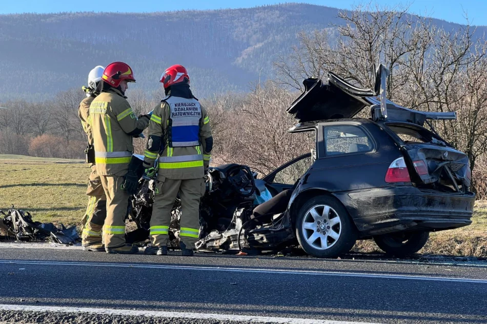 Czołowe zderzenie, jedna osoba ranna  - zdjęcie 11