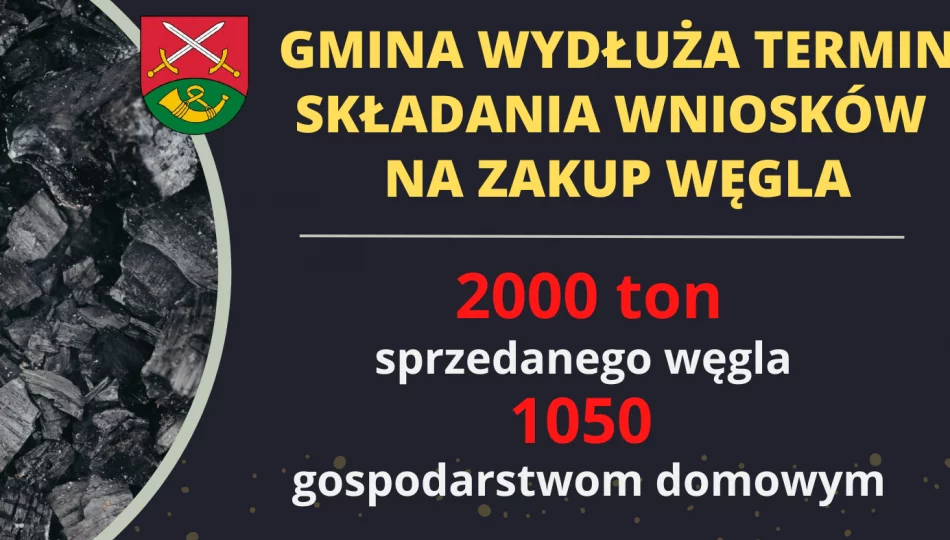 Gmina przedłuża termin składania wniosków na zakup węgla - zdjęcie 1