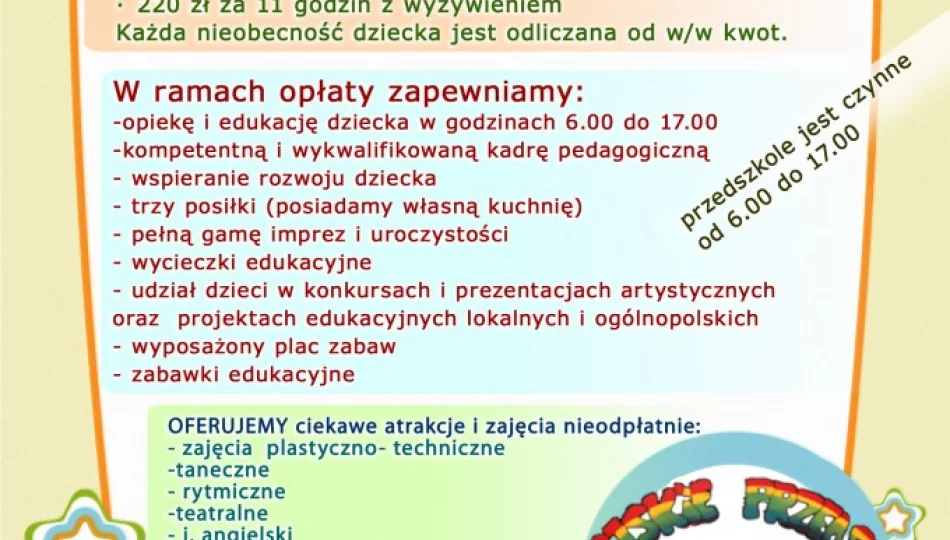 Miejskie Przedszkola ogłaszają nabór! - zdjęcie 1