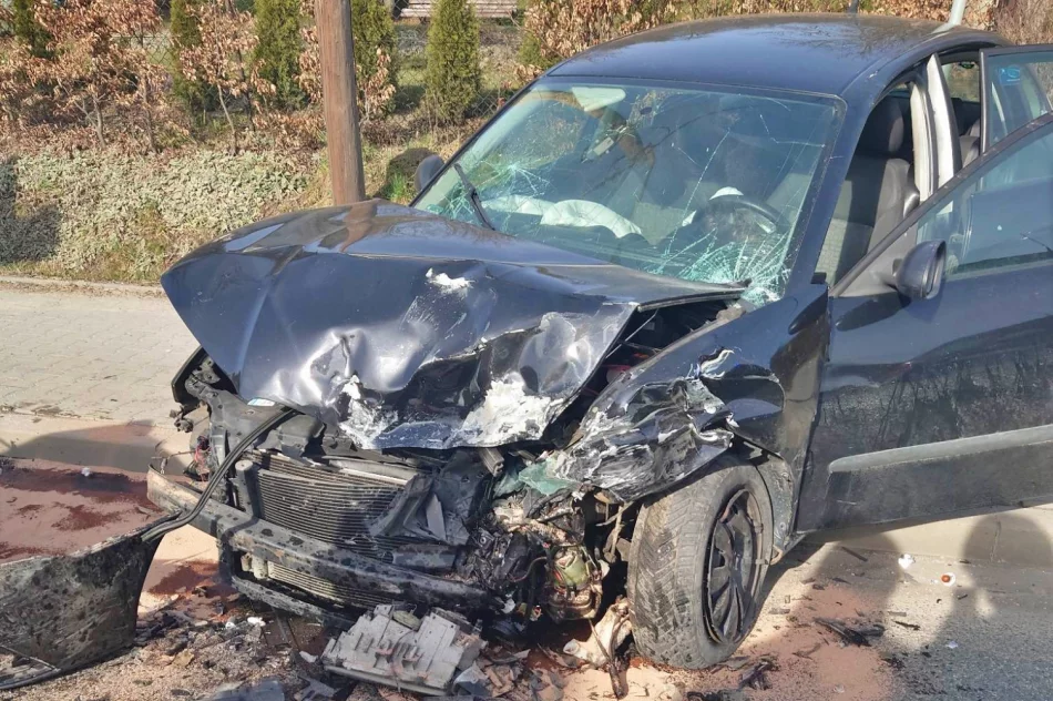 Czołowe zderzenie na krajówce - zdjęcie 3