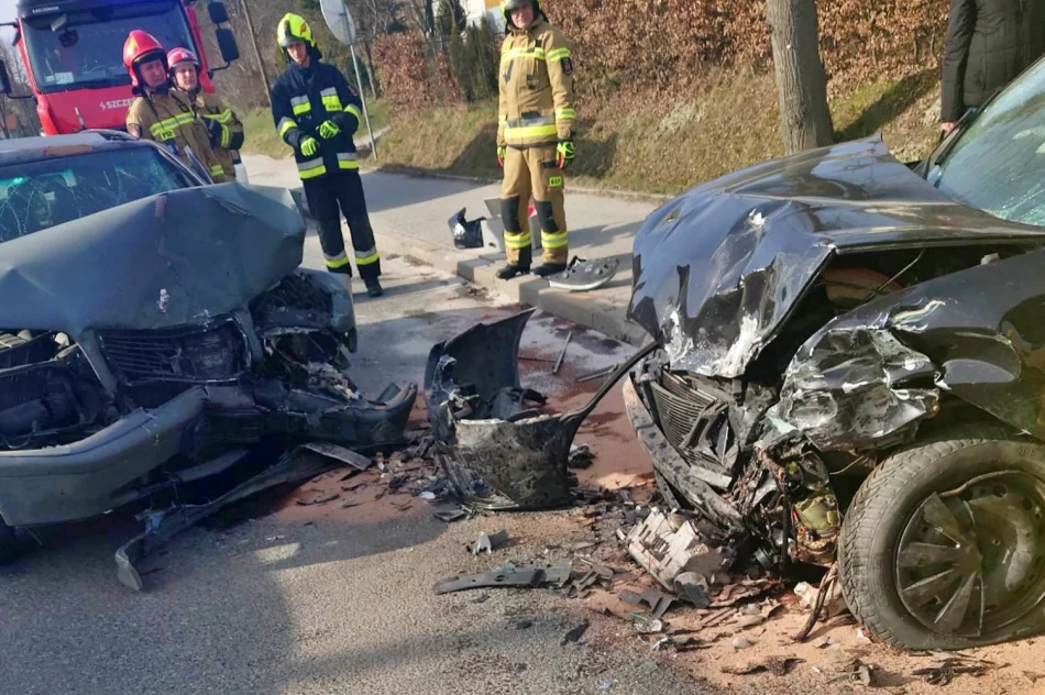 Czołowe zderzenie na krajówce - zdjęcie 4