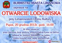 Dzisiaj otwarcie lodowiska w Limanowej! - zdjęcie główne