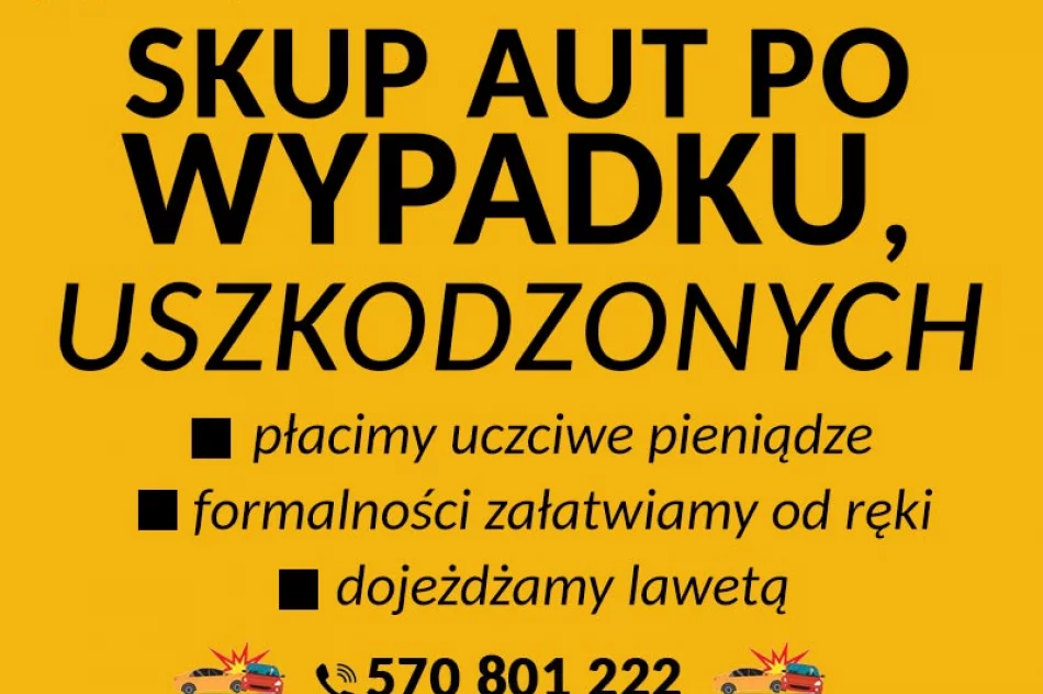 Odkup aut powypadkowych Dojeżdzamy lawetą Śląskie/Małopolskie/Opolskie - zdjęcie 1