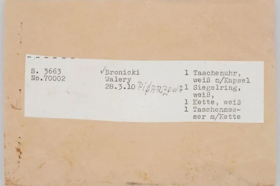 Szukają krewnych Walerego Bronickiego  - więźnia obozu - zdjęcie 2