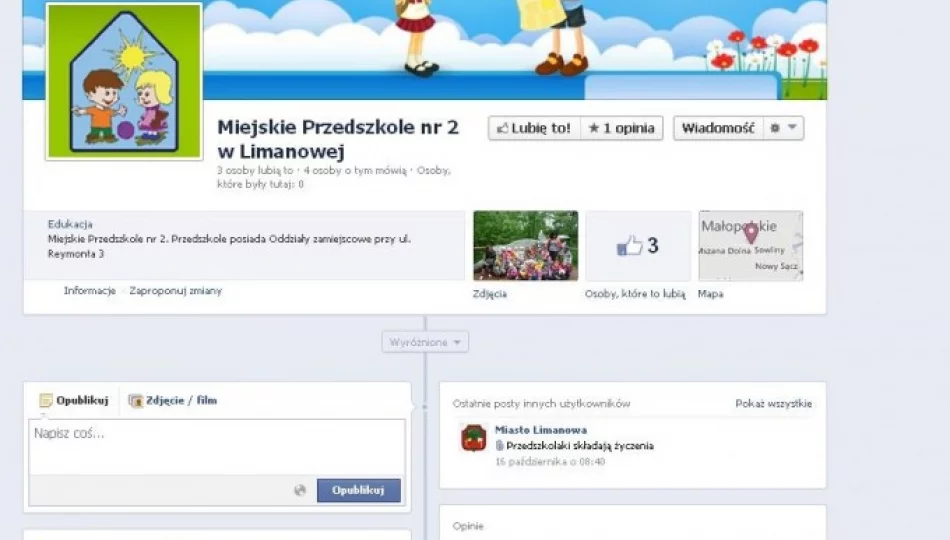 Miejskie Przedszkole nr 2 w Limanowej na FACEBOOKu - zdjęcie 1