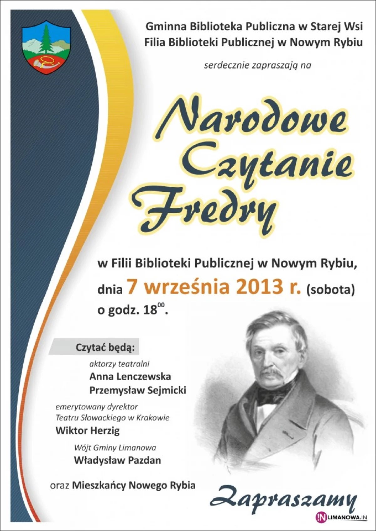 ,,Narodowe Czytanie Fredry’’ w Nowym Rybiu.