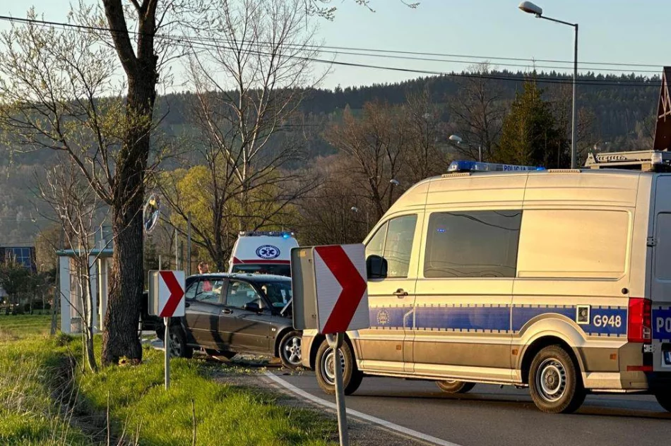 Jedna osoba ucierpiała w zderzeniu pojazdów. Droga powiatowa zablokowana - zdjęcie 4