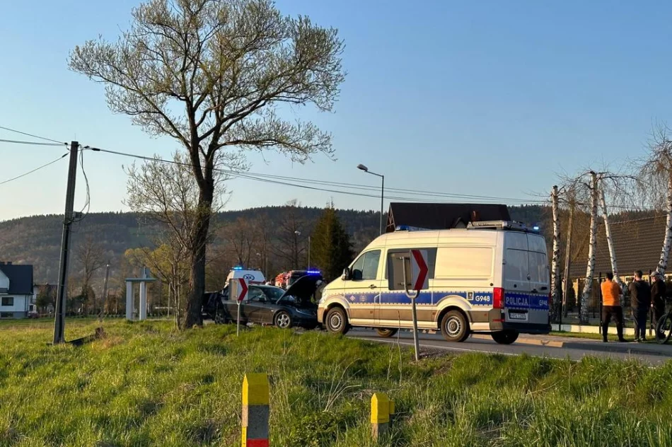 Jedna osoba ucierpiała w zderzeniu pojazdów. Droga powiatowa zablokowana - zdjęcie 5