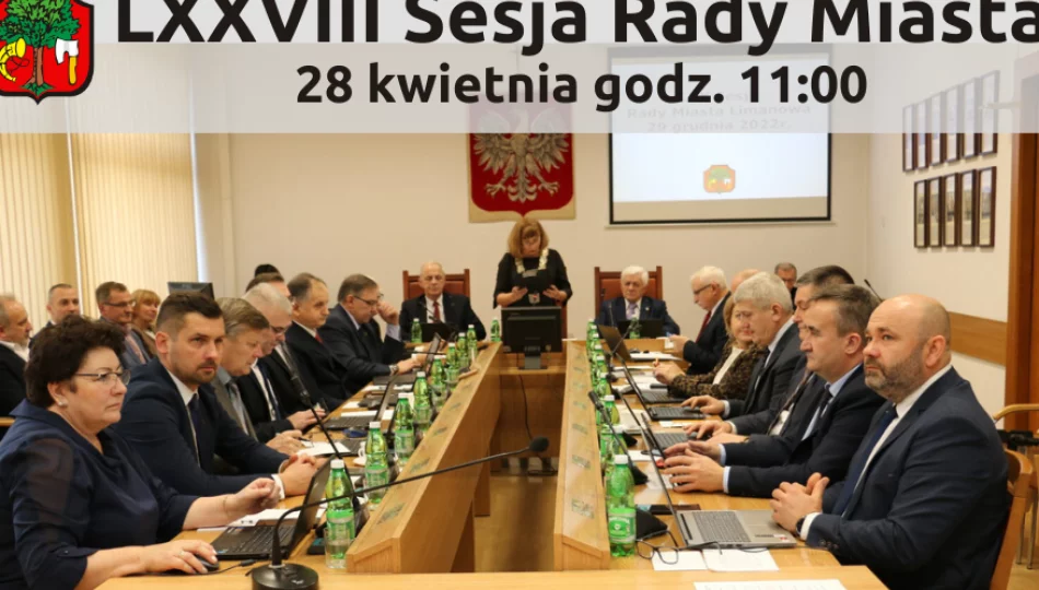 Sesja Rady Miasta Limanowa – 28 kwietnia godz.11:00 - zdjęcie 1