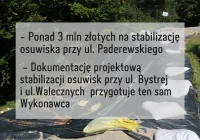 Ponad 3 mln zł na stabilizację osuwiska przy ul. Paderewskiego, ten sam Wykonawca prac projektowych stabilizacji osuwisk przy ul. Bystrej i ul. Walecznych - zdjęcie główne