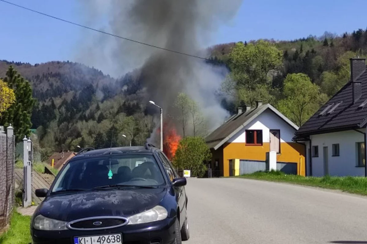 Pożar budynku w Młynnem