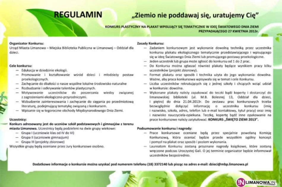 „Ziemio, nie poddawaj się …” - Konkurs - zdjęcie 2