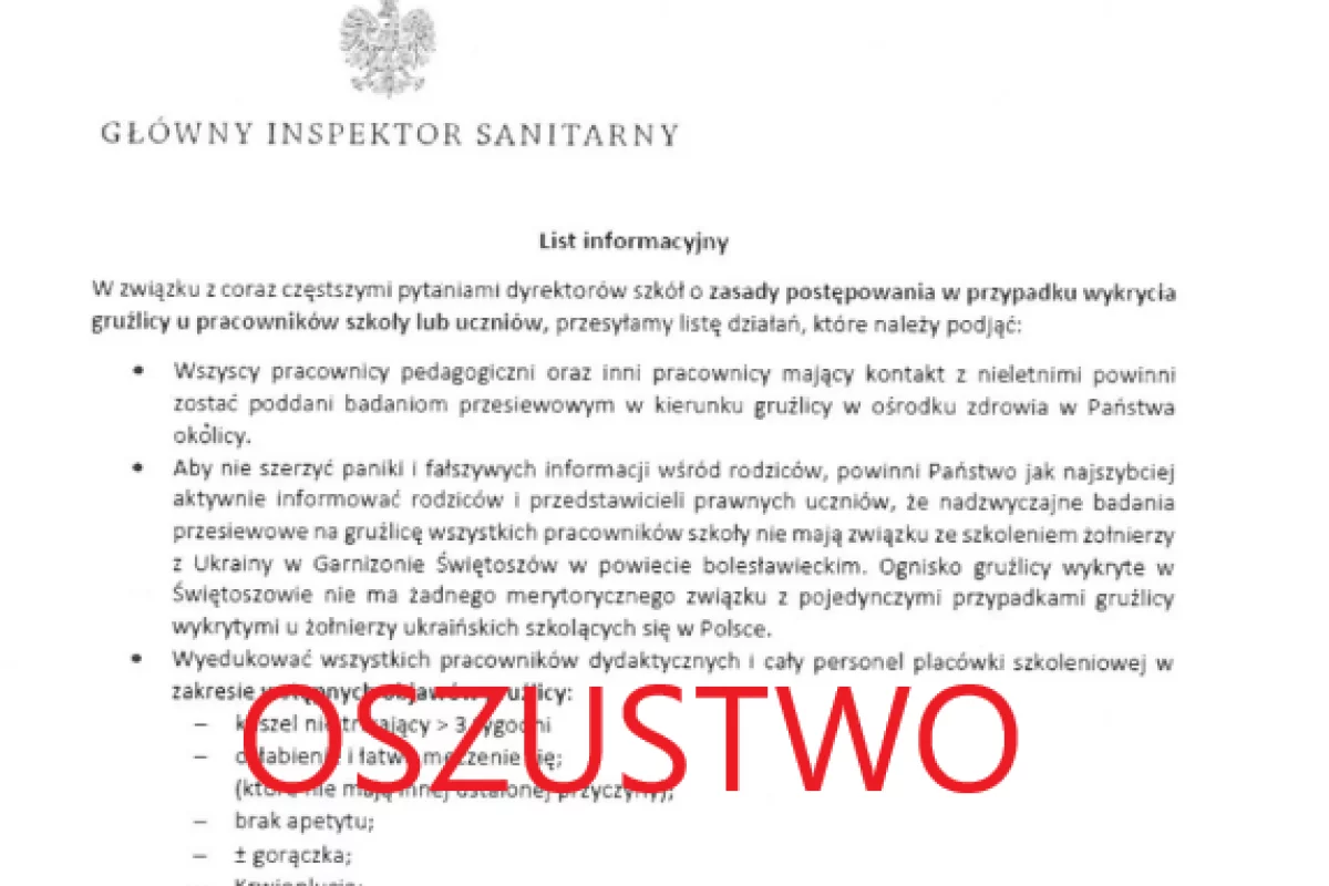 Pismo trafiło do szkół. Próba "dezinformacji oraz zasiania paniki"