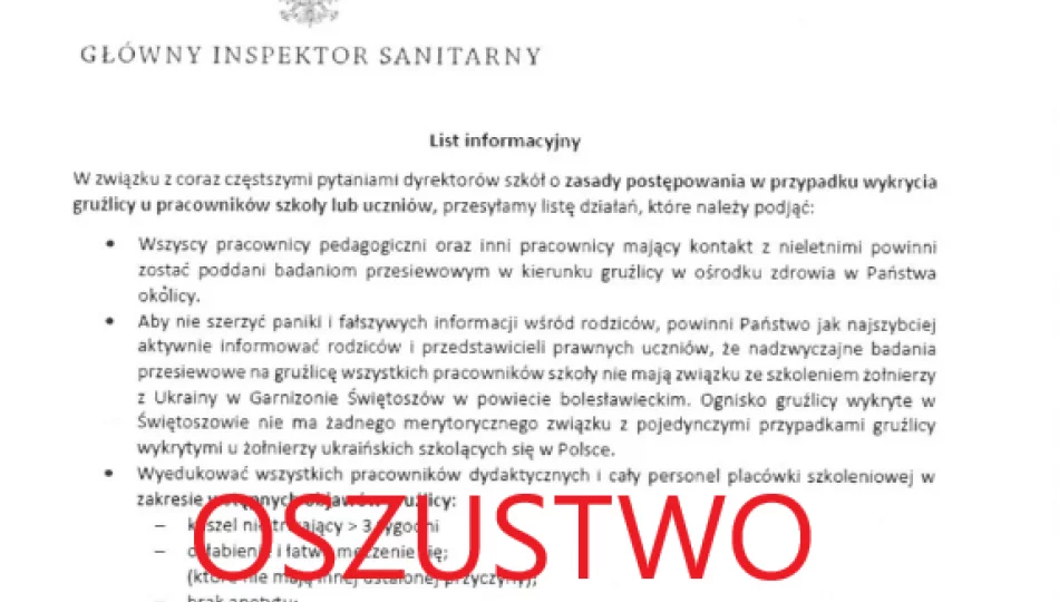 Pismo trafiło do szkół. Próba "dezinformacji oraz zasiania paniki" - zdjęcie 1