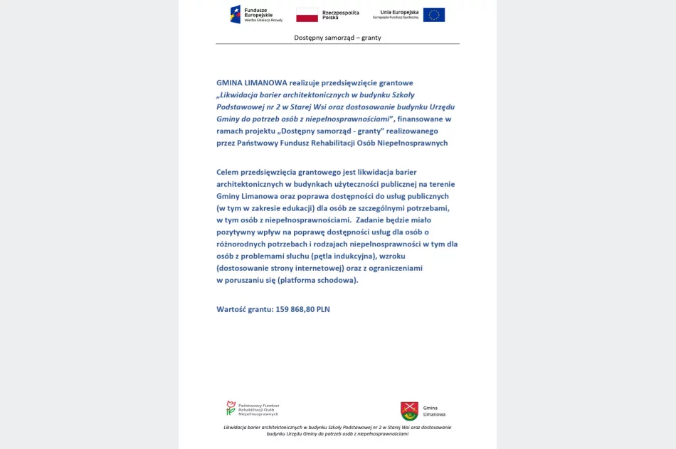 Likwidacja barier architektonicznych w budynku Szkoły Podstawowej nr 2 w Starej Wsi - zdjęcie 13