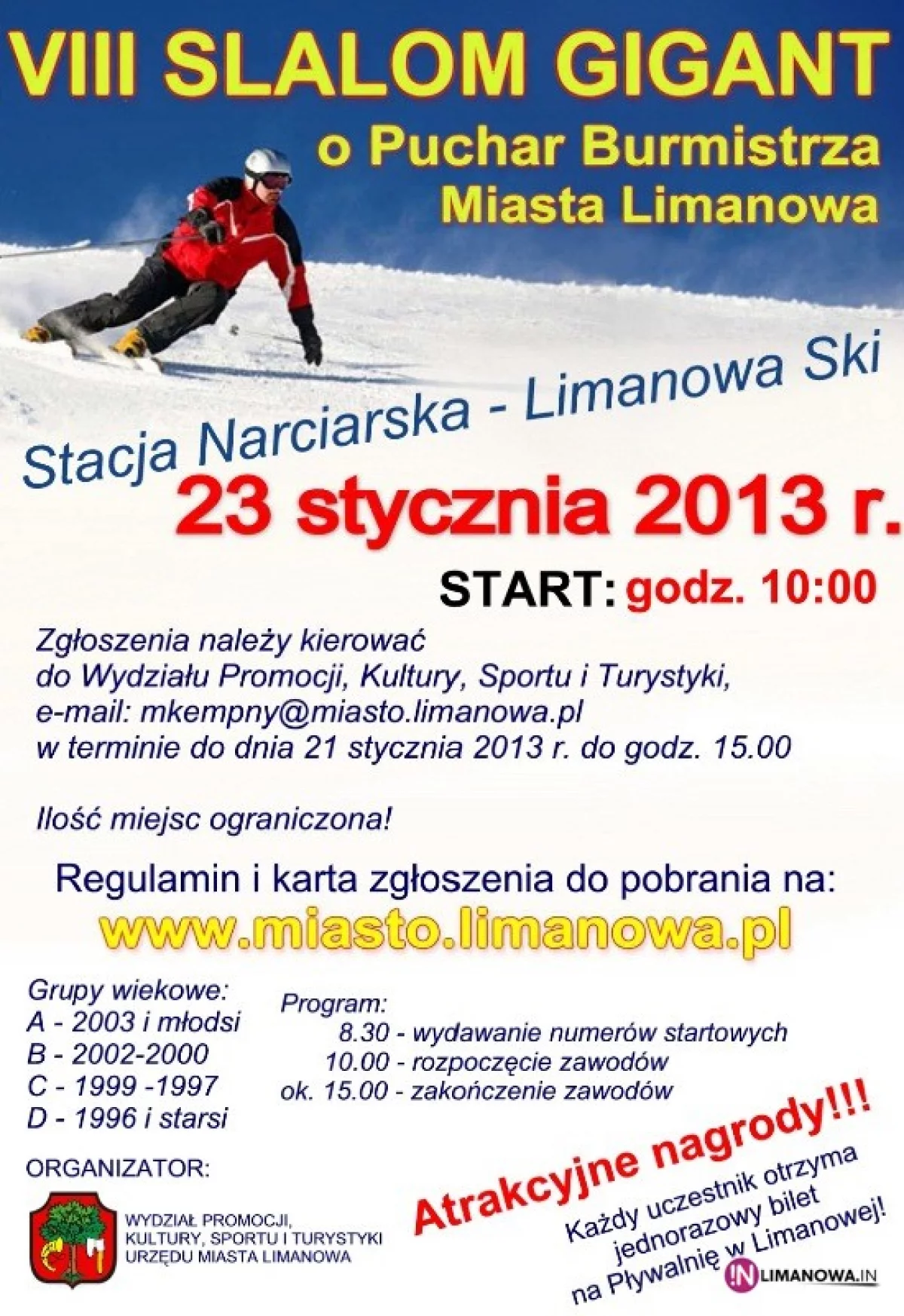 VIII Slalom Gigant o Puchar Burmistrza Miasta Limanowa