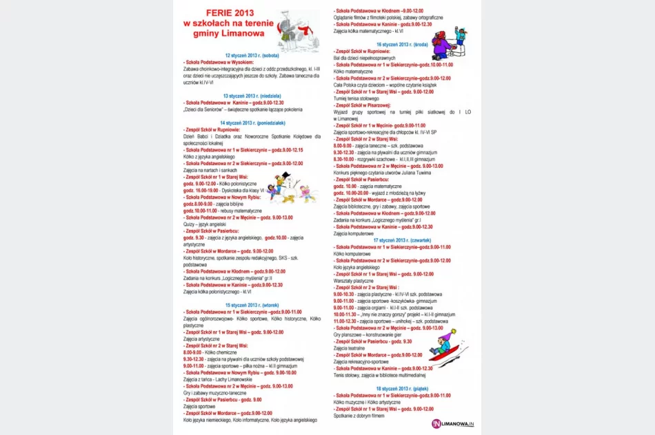 Ferie w gminie Limanowa - zdjęcie 3