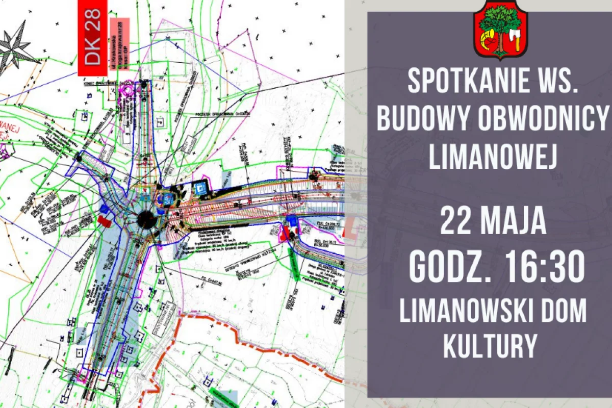O godz. 16:30 w poniedziałek 22 maja odbędzie się spotkanie z mieszkańcami ws. budowy obwodnicy Limanowej